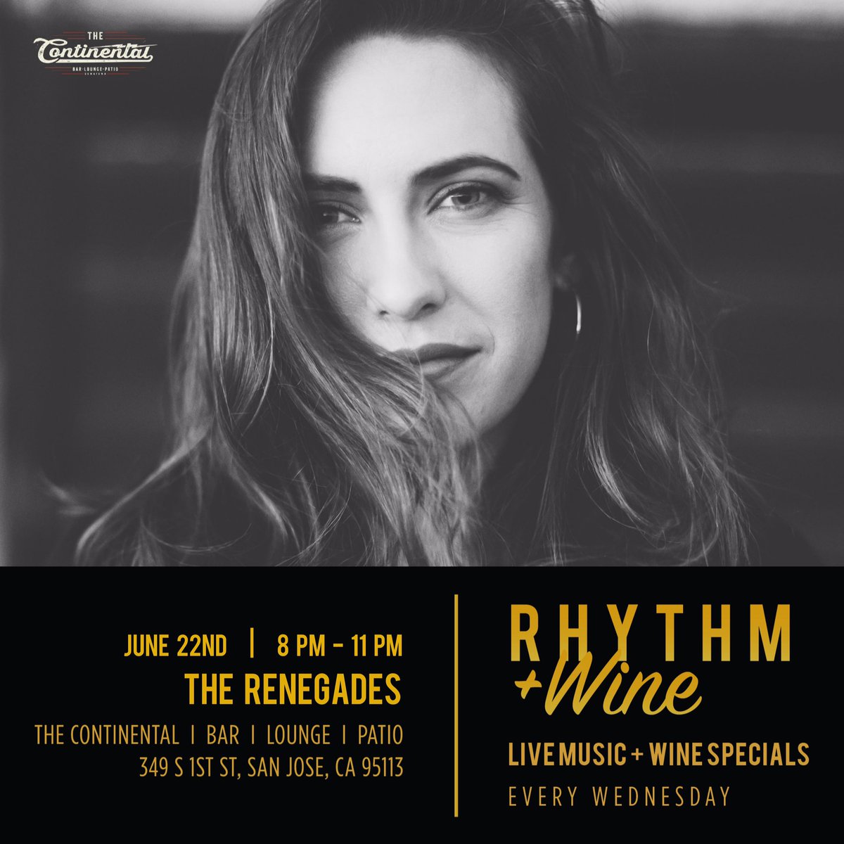 Continental_Bar's tweet photo. THE RENEGADES light up the #RhythmAndWine Stage TONIGHT! Get hip to their soulful grooves. 8pm - Late https://t.co/0vszZ6tHqf