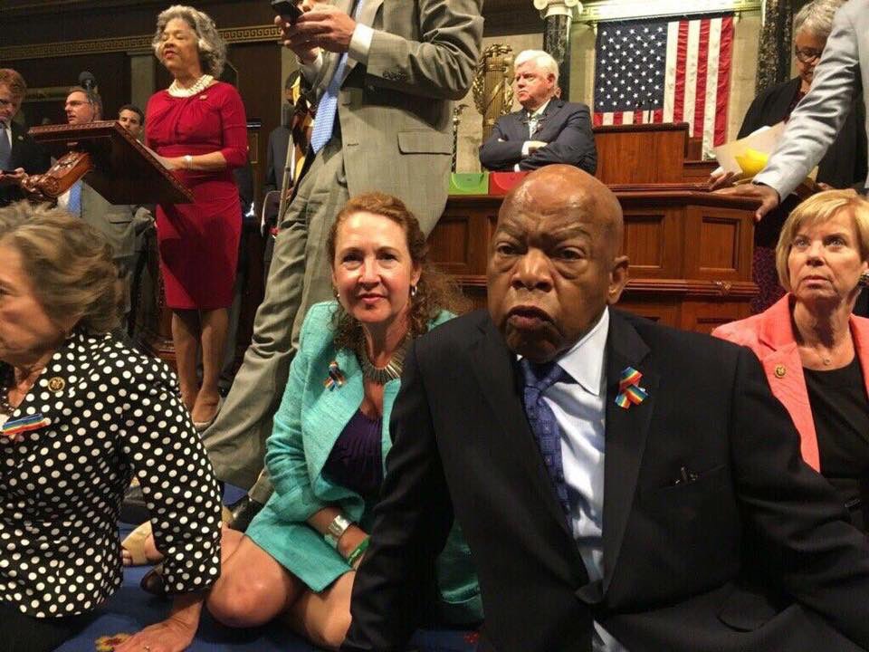 Once again, <a href="/repjohnlewis/">John Lewis</a> teaches us that sometimes you gotta sit down to stand up.  #NoBillNoBreak