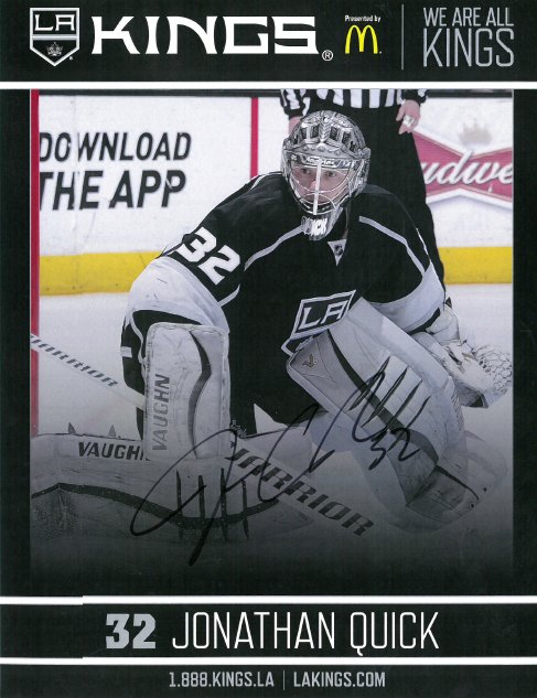Twitter Giveaway!  R/T and Share….signed Jon Quick 8 x 10 photo.  Winner announced in 24 hours.