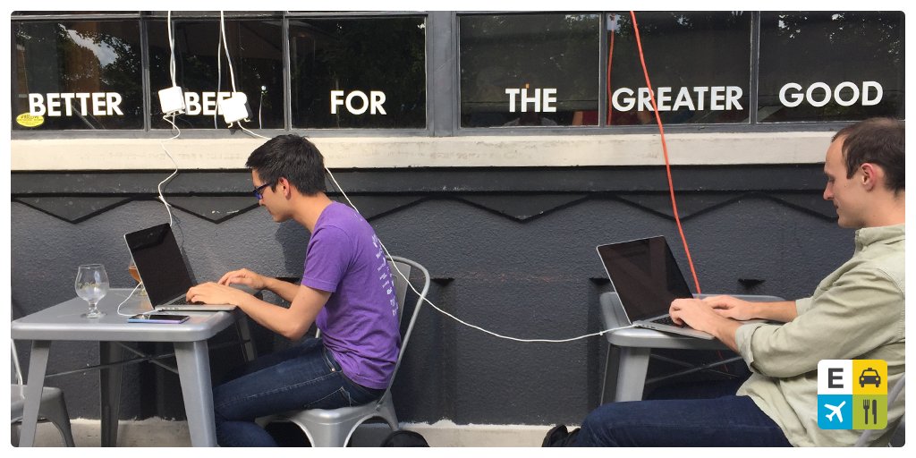 expensify's tweet image. Thanks @ExNovoBrew for hosting us. We aren't your average party, but we know how to get down with our laptops!