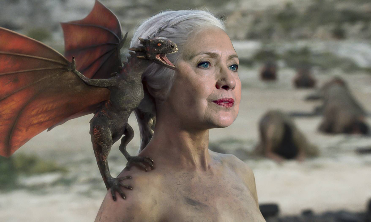 DesignCrowd's tweet photo. An election's coming...@HillaryClinton and @realDonaldTrump join #GameofThrones cast https://t.co/Pzw1hw2uqL https://t.co/yTDL8Gi6Y3