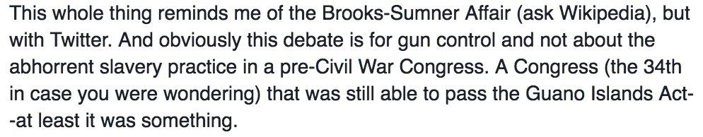 Brink of Civil War and 34th Congress still passed #guanoislandsact--now we can't even debate no guns for terrorists
