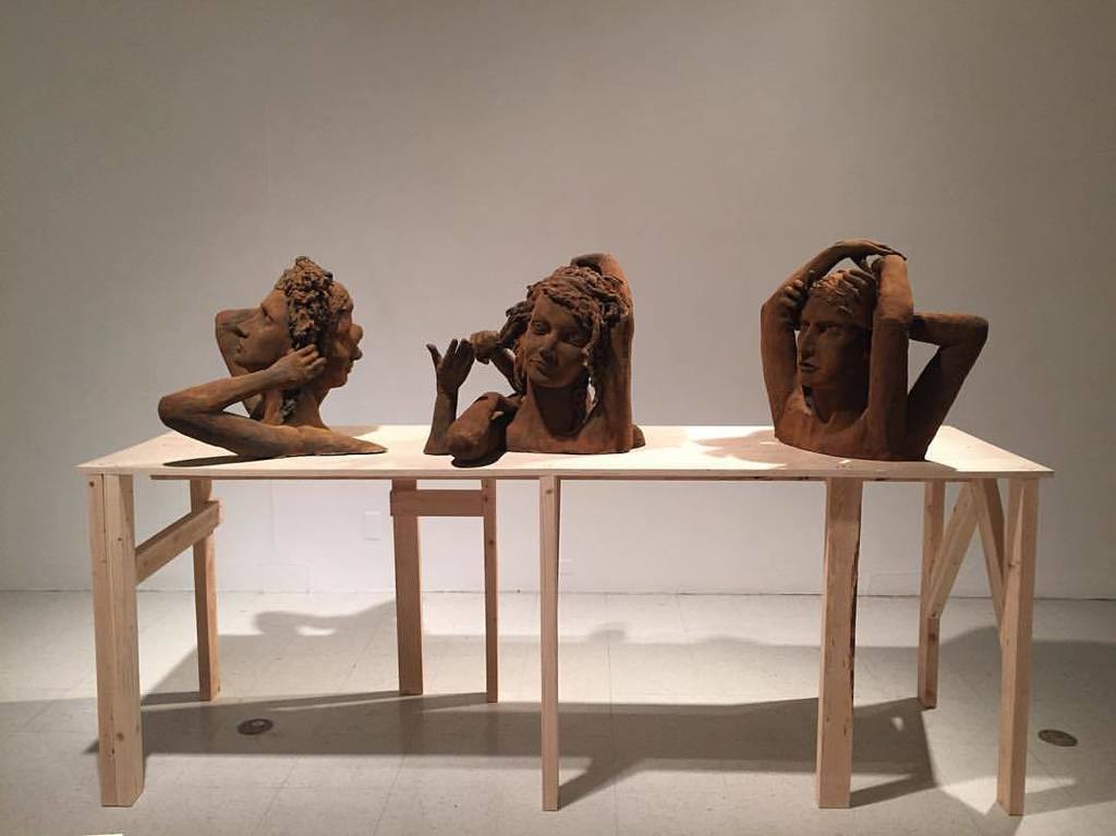 JessRaeCrocker's tweet photo. A lil something. Modern Aristophanes. #clay #figurativeceramics #limerence #twoheadedpeople #rust https://t.co/tKlxOhuh8B