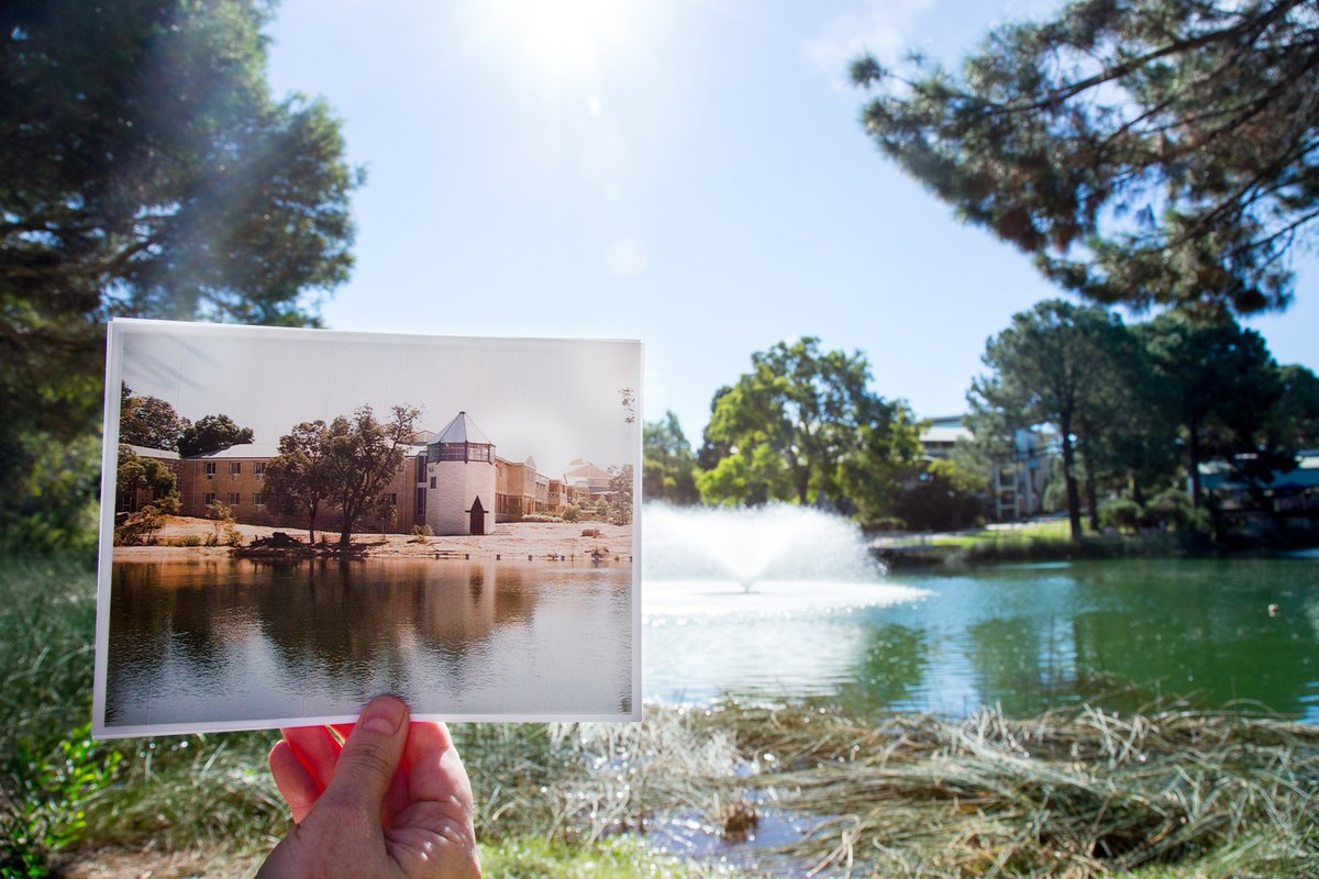 EdithCowanUni's tweet photo. The view across the lake has changed a little in #ecu25 years - our Joondalup Campus #ThrowbackThursday #tbt https://t.co/kYfO49NCSM