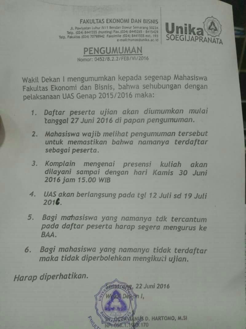 BEMFEB_Unika's tweet photo. Harap diperhatikan https://t.co/1TLThenV3q