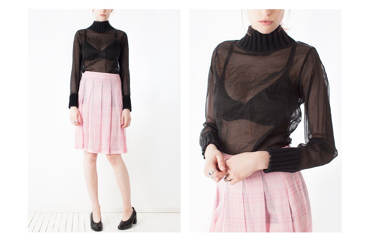 secondcousinv's tweet image. Treat yourself with this #1990s Anne Fontaine turtle neck top &amp;amp; @Burberry London pink skirt! secondcousinvintage.com