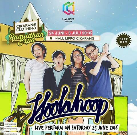 <a href="/hoolahoopmusic/">#Hoolahoop</a> live 25 juni 2016 di <a href="/CikarangExpo/">CikarangClothingExpo</a> at mall lippo cikarang.