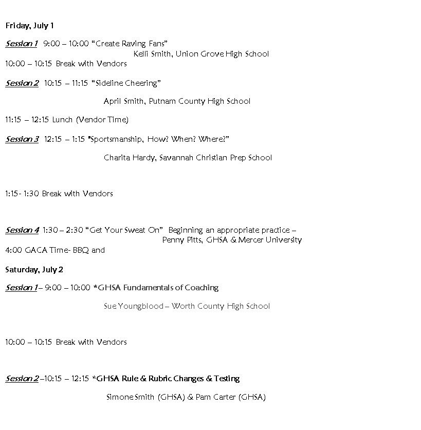 Georgia_Cheer's tweet image. Register now for the GACA #summerconference2016 #beautifulSSI 🌴☀️ [Jul 1-2]