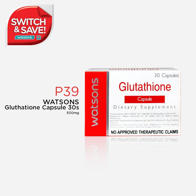 glutathione capsule watsons Switch & Save for white, glowing skin w/ Watsons Glutathione Capsules! Want  a FREE bag? See https://t.co/9j9pAwWCMG