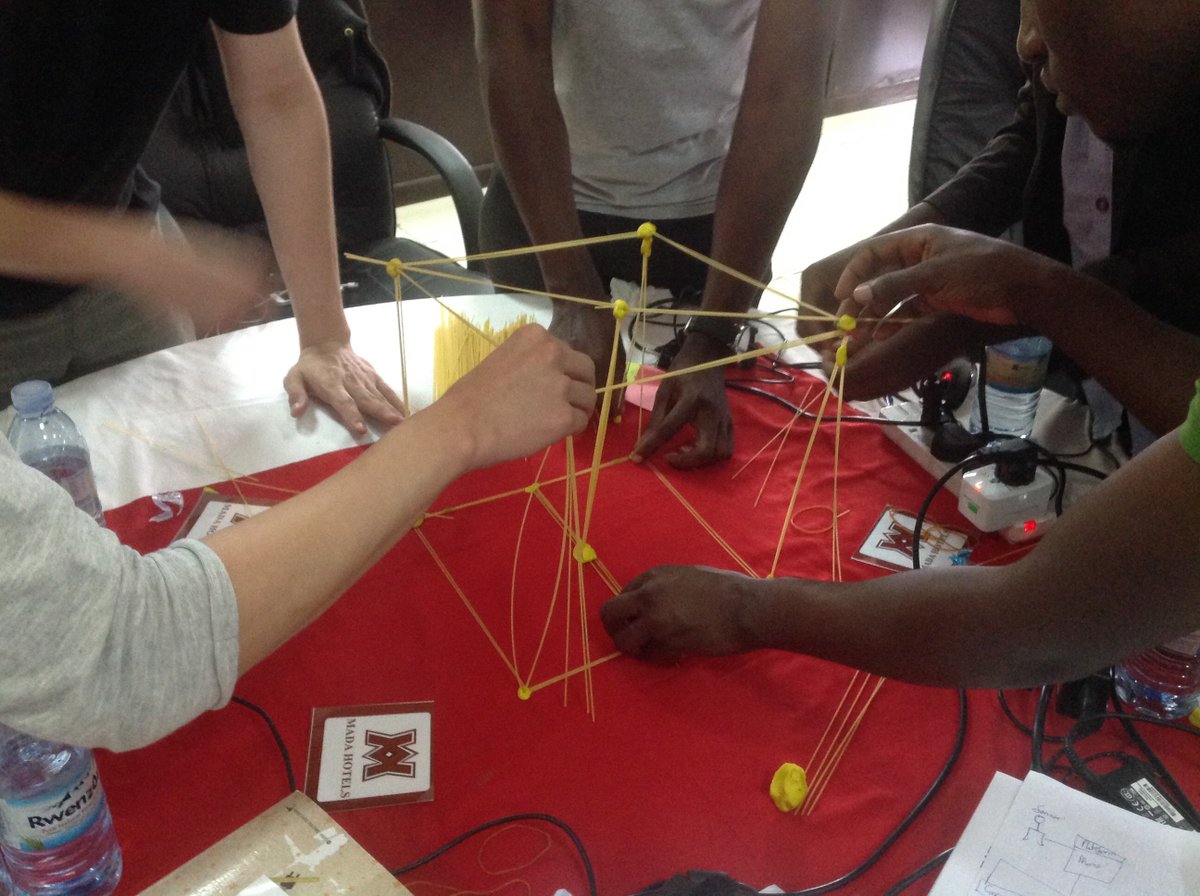 wirejames's tweet photo. Building a multi-storeyed structure using spaghetti, clay and rubber bands @Hack4Ag Hackathon @WorldBank #Hack4Ag https://t.co/Ay8et1PIuS