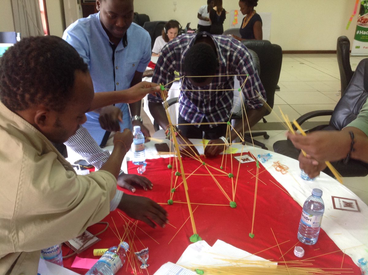 wirejames's tweet photo. Building a multi-storeyed structure using spaghetti, clay and rubber bands @Hack4Ag Hackathon @WorldBank #Hack4Ag https://t.co/Ay8et1PIuS