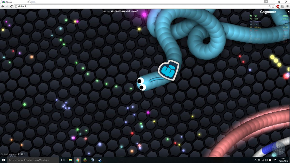 Jul_00_iaN's tweet image. @SlitherClub @xxxToreroxxx Bon score sur slither.io