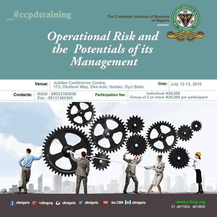 cibnigeria's tweet photo. #CIBNCCPD presents #CCPDTraining:  Operational Risk and the Potentials of its Management. https://t.co/Z67cFtyOjF
