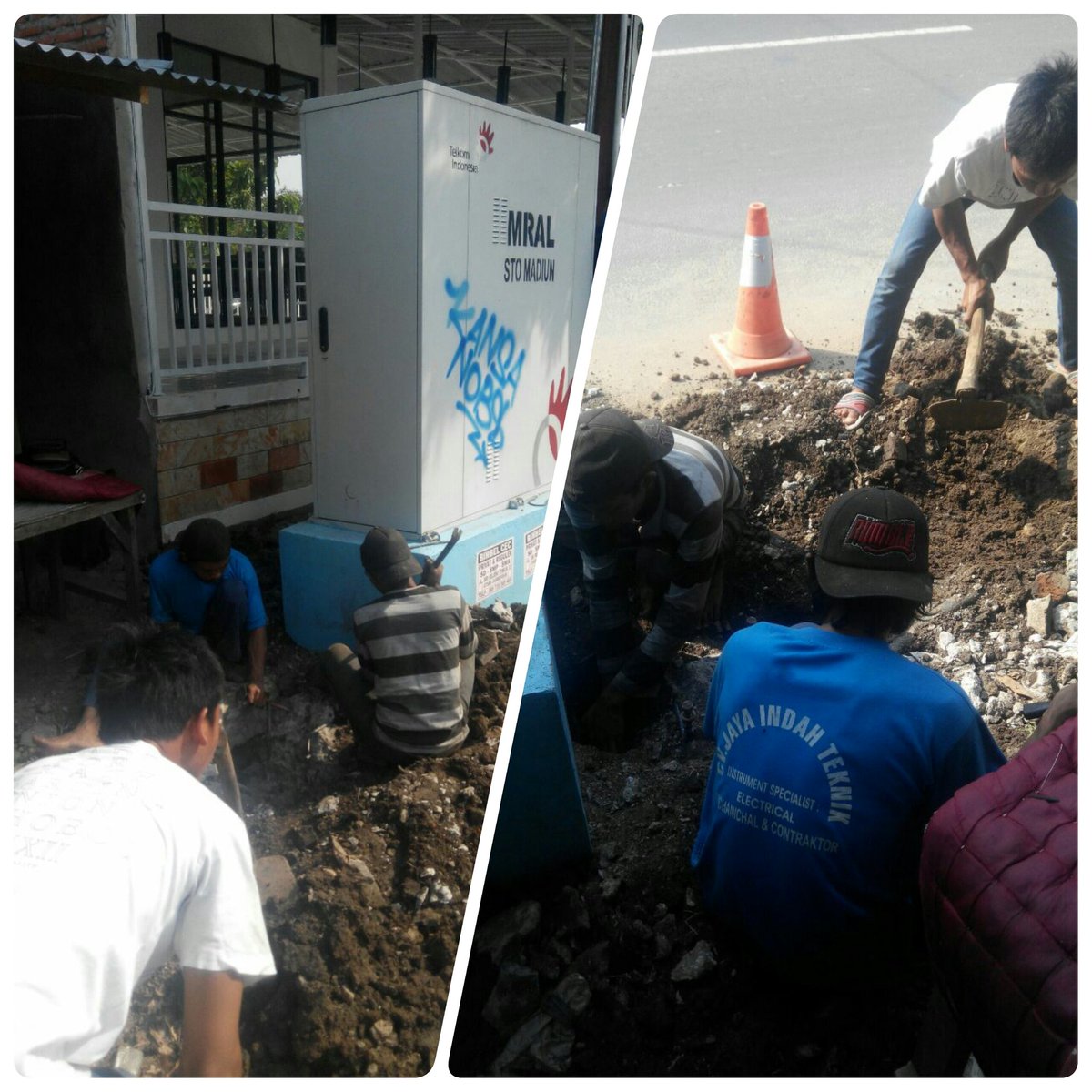 bintangsulis's tweet photo. @parwi66 @_funtastic5_ #Telkomfuntastic5 #MNTREG5 #CoMdu Proses penggalian migrasi MRAL oleh tim TA MN https://t.co/b2wD09lhg4