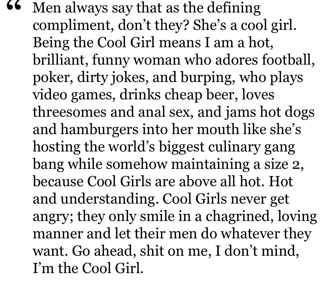genderlogindia's tweet photo. This perfectly sums up the folly in distancing ourselves from other women and trying to be a male fantasy #GoneGirl https://t.co/LTTasnHQFr
