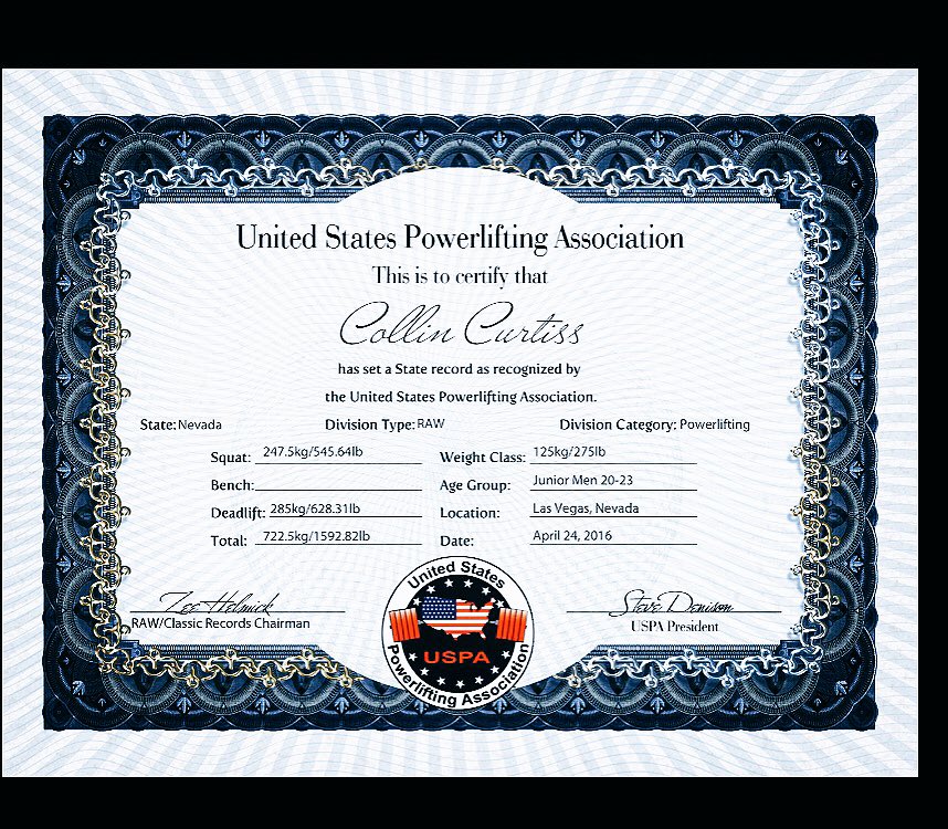 cole_trainbitch's tweet image. My New State Record Certificate
For The 275 Raw Class
#Powerlifting
#NativeStrength
#YeahBuddy
#WatchMeBecomeGreat