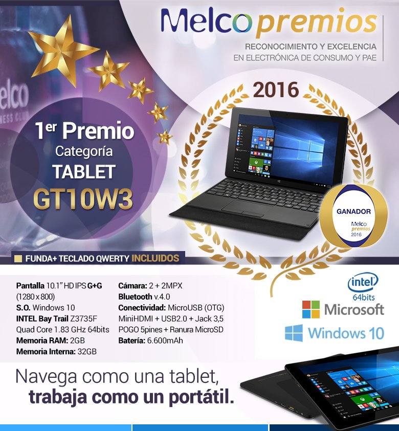 3GOci's tweet photo. Sencillamente ⬆TOP⬆ Conoce el 1er premio en categoría Tablet de los pasados 🔸#MELCO2016🔸 GT10W3 3go #welldone #3go https://t.co/feLXJMPA8s
