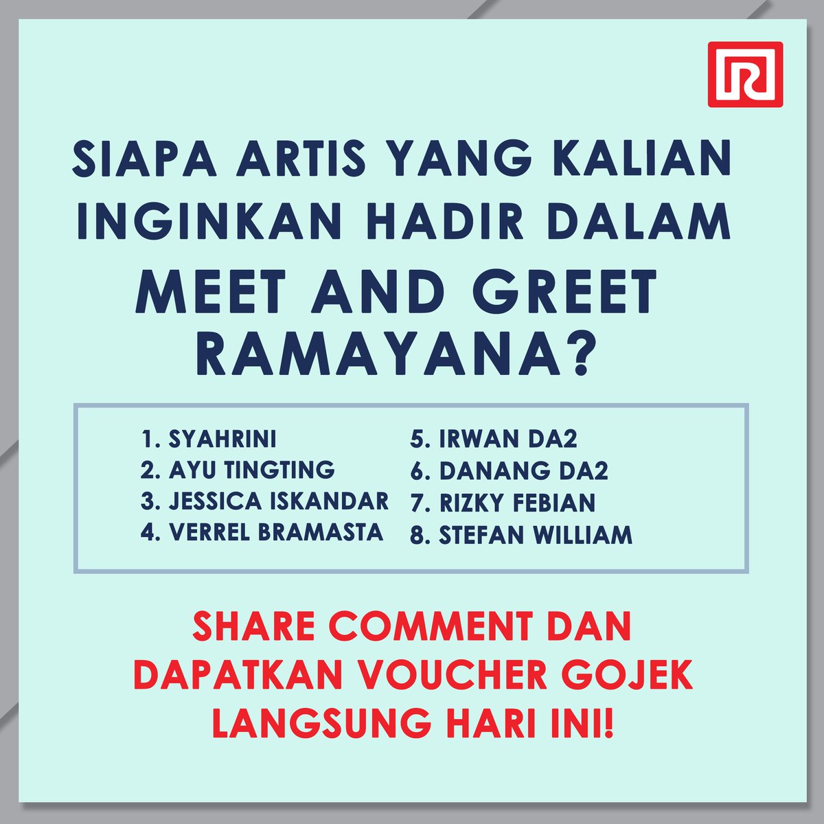 Share jawabanmu di comment &amp; repost foto ini untuk mendapatkan voucher GoJek LANGSUNG HARI INI! Tunggu DM kami ya.
