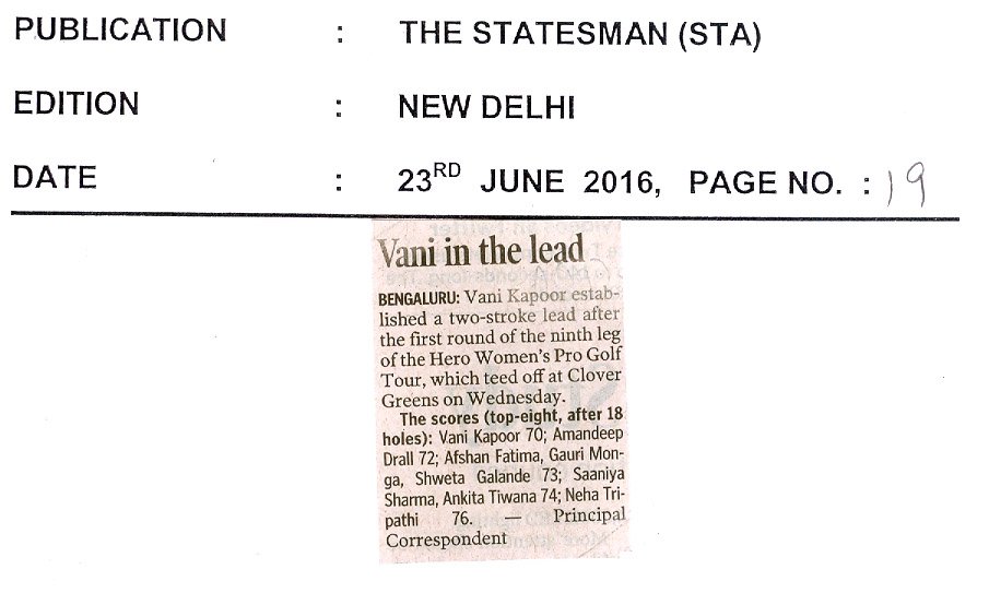 wgaofindia's tweet photo. #HWPGT16 #Leg9 #CloverGreens: Today's coverage in #Delhi newspapers. https://t.co/jcKKRBNbgQ