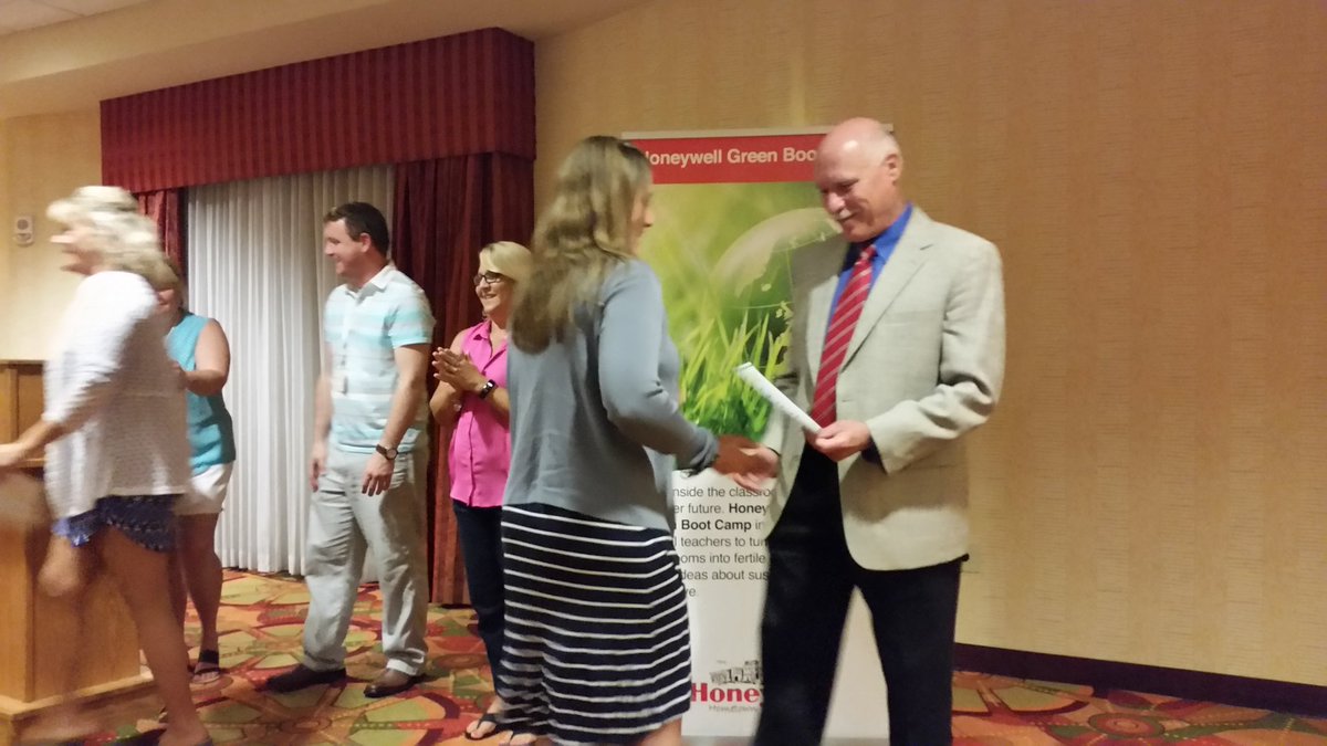 TimWerbrich's tweet photo. Team Sustainability receiving certs for #HONGBC from Mike Taylor @HoneywellBuild #bestteamever #bestteachersever https://t.co/GIZO5yjEGy