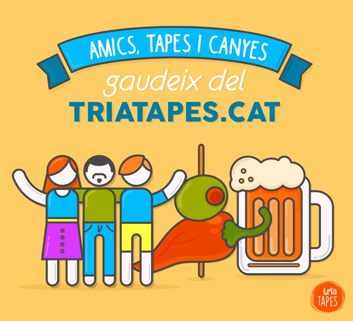 triatapes's tweet photo. Amics, tapes i canyes... aquest dijous, vine i gaudeix del TriaTapes! Més informació a https://t.co/vvI7DyfEPZ https://t.co/vAImNgBgLD