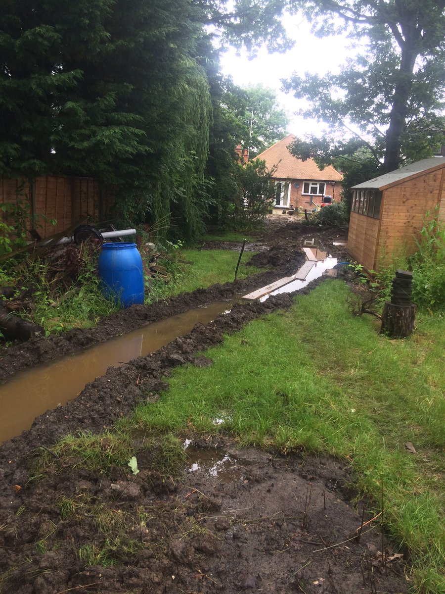 Insideoutgarden's tweet photo. I'm not sure I can lay paving on this today #britishsummer #landscapersproblems https://t.co/TXQmL2ec2b