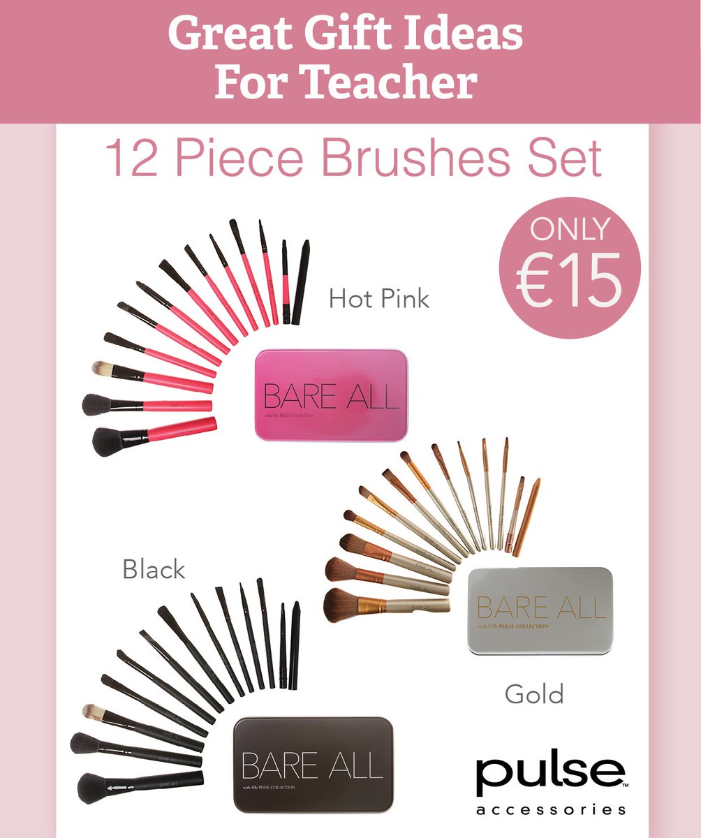 PulseJewellery's tweet photo. Want the perfect gift for the perfect teacher? Buy her one of these gorgeous 12 piece brushes sets for ONLY €15! https://t.co/NpzCgMdcLU