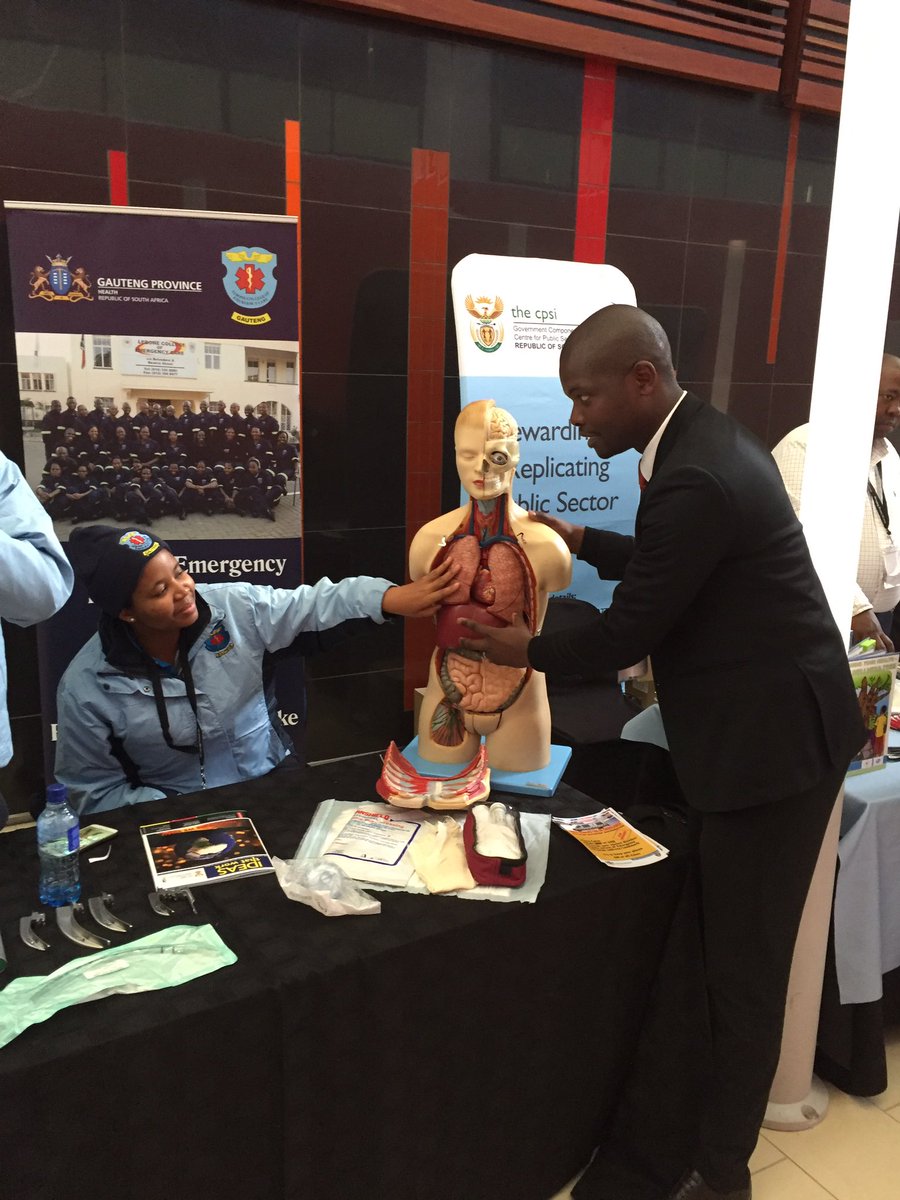 DIRCO_ZA's tweet photo. @HealthZA Lebone College of Emergency Care officials explaining the Dos &amp; Don'ts of life resuscitation #Apsd2016 https://t.co/JO1mL3Wosv