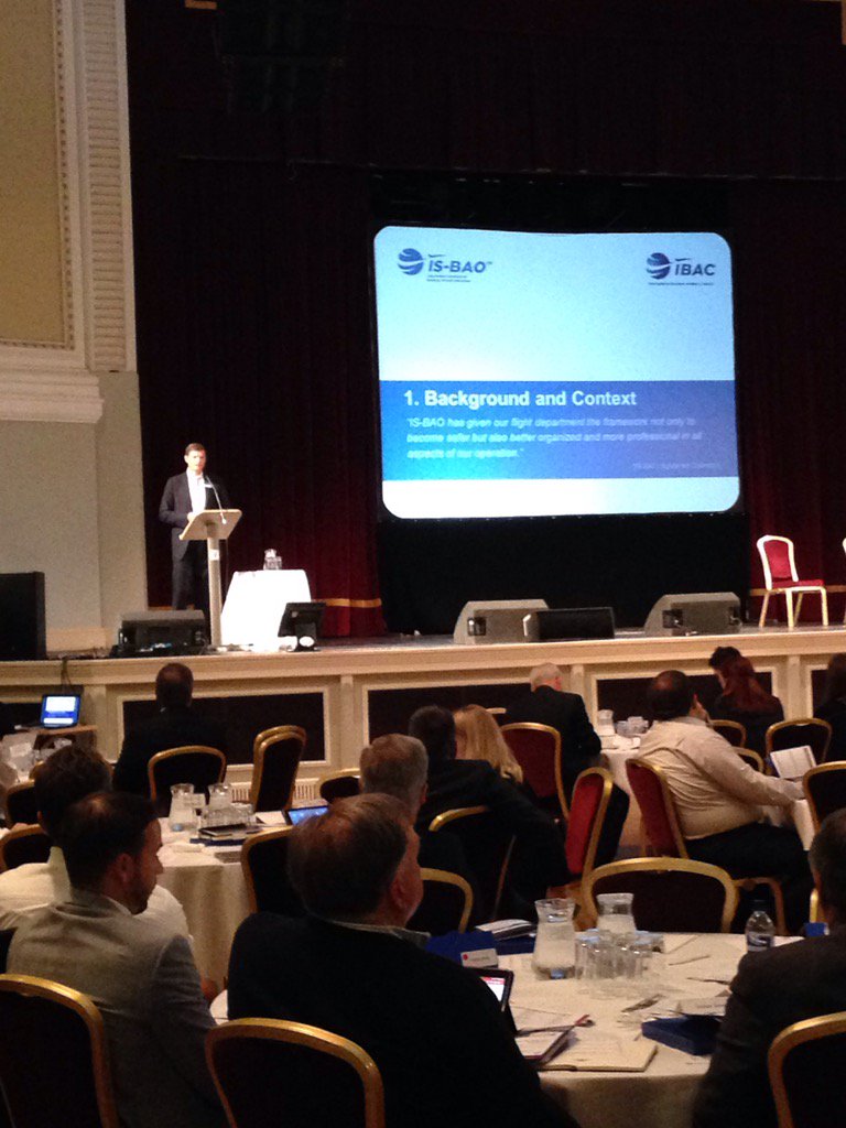 ICMGroupIOM's tweet photo. #icmaviationconference Sonnie Bates from IBAC tells delegates about IS-BAO and importance of safety standards #bizav https://t.co/rhgXnY98Ua