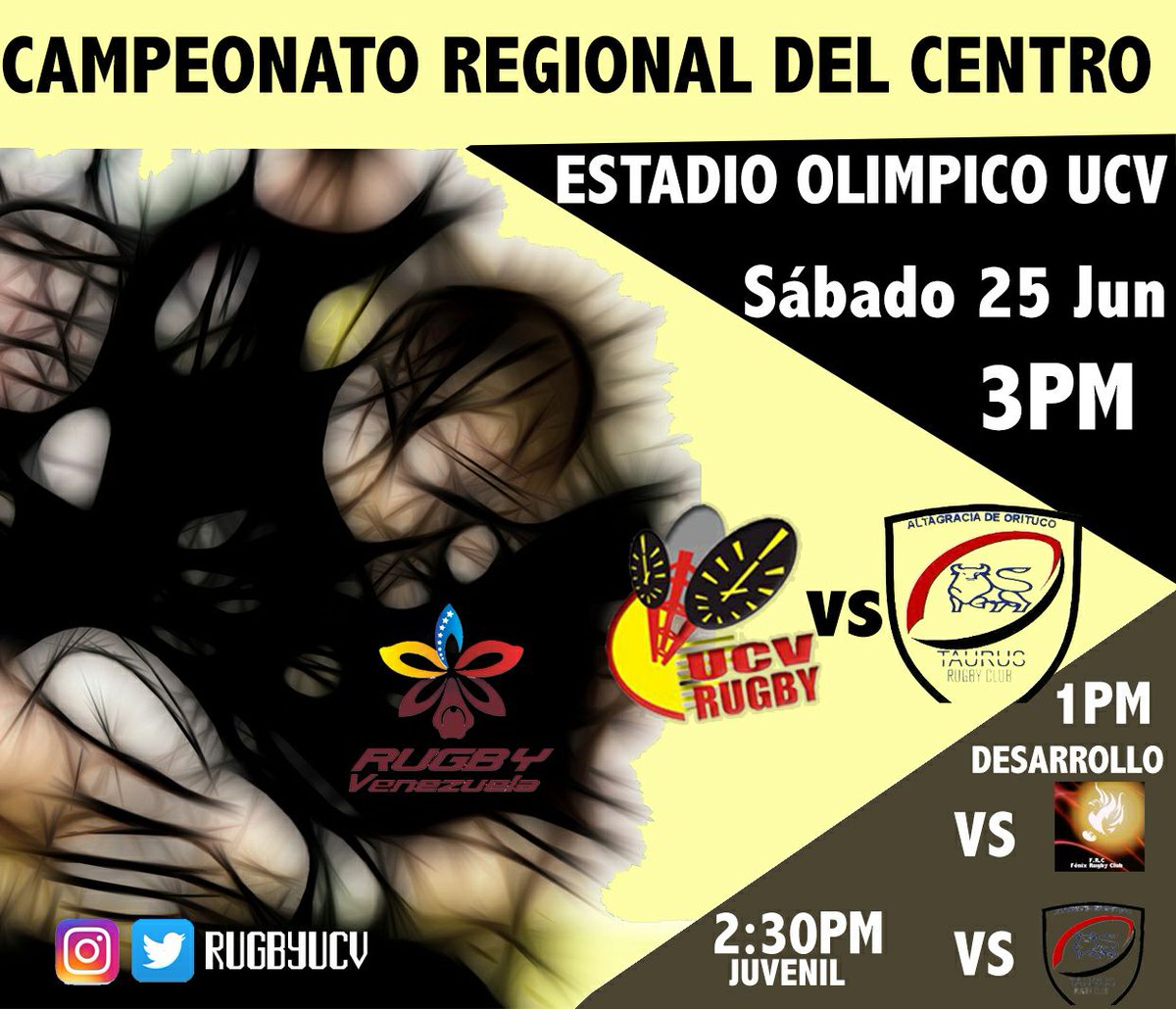 RugbyUCV's tweet image. Acompáñanos este sábado. El Desarrollo estará jugando la primera Copa Jesús Querales contra @fenix_rugby @TaurusRc