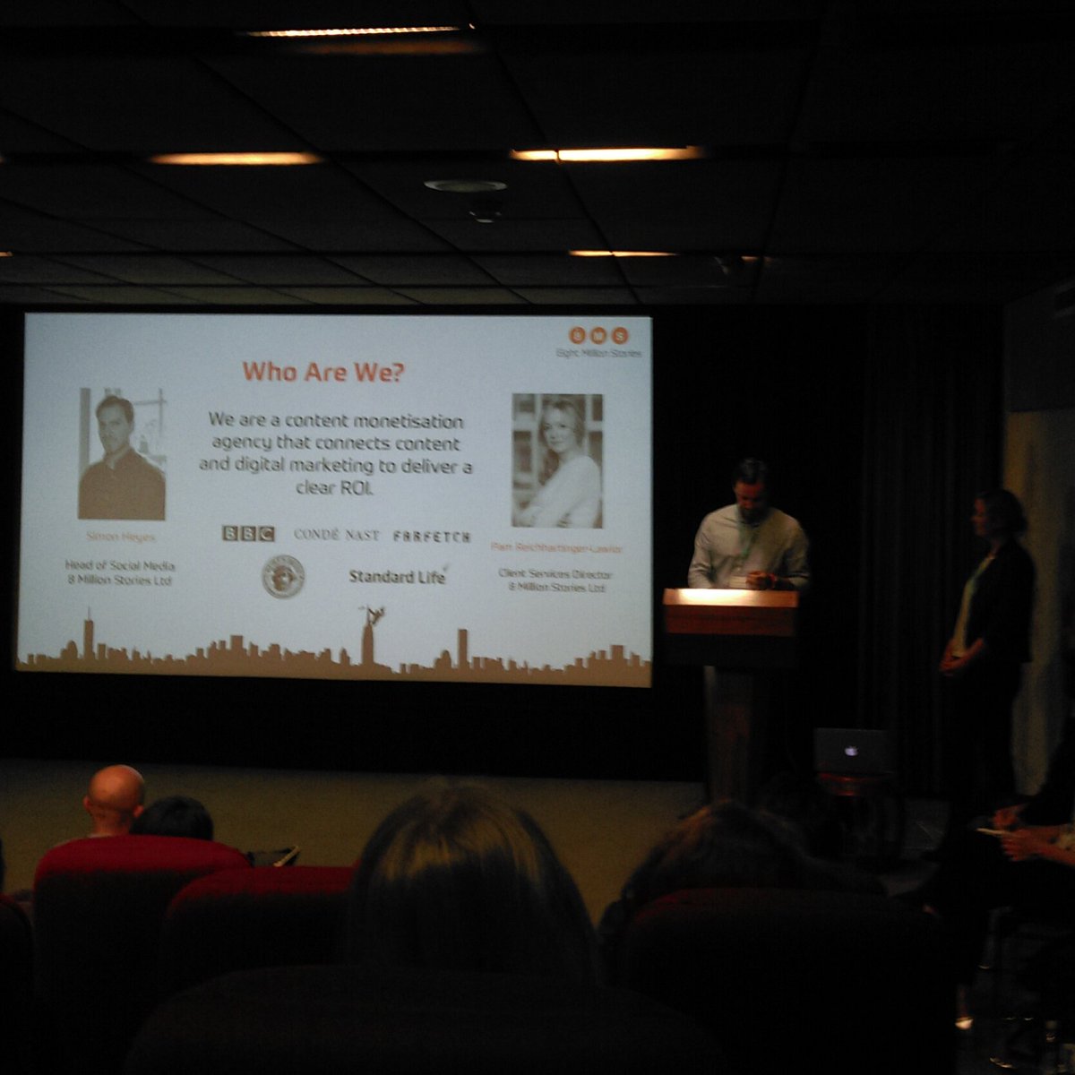Figaro_Digital's tweet photo. Simon &amp; Pam from @8MStories  are kicking us off at #FigDigContent https://t.co/DBgf9aO0D0