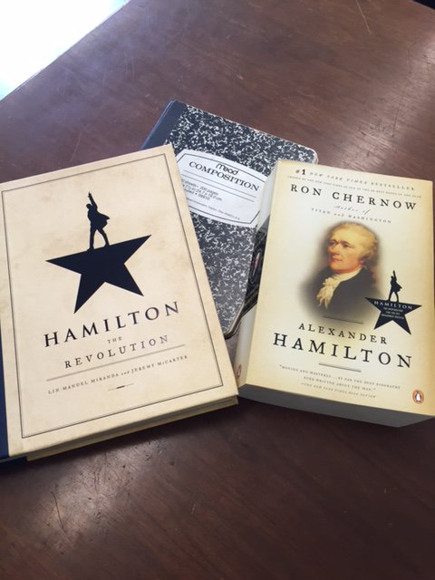 MrReidabook's tweet photo. Summer Reading for @HamiltonMusical unit:page to stage. Thanks @Lin_Manuel for inspiration! #ibtheatre #artsed https://t.co/H5y2PVNpVw