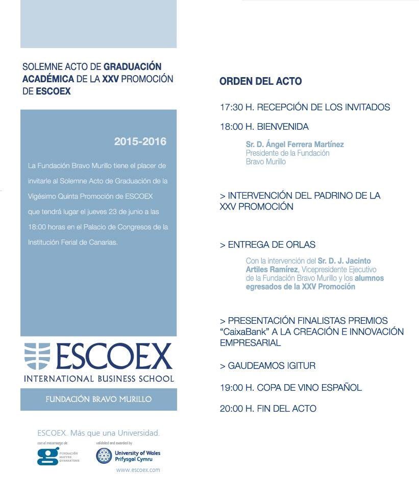 escoex's tweet photo. Y llegó el gran día... Hoy tendrá lugar, a las 18:00 horas en @infecar el Acto de Graduación de la
#LaXXVdeESCOEX https://t.co/uIonWD53XR