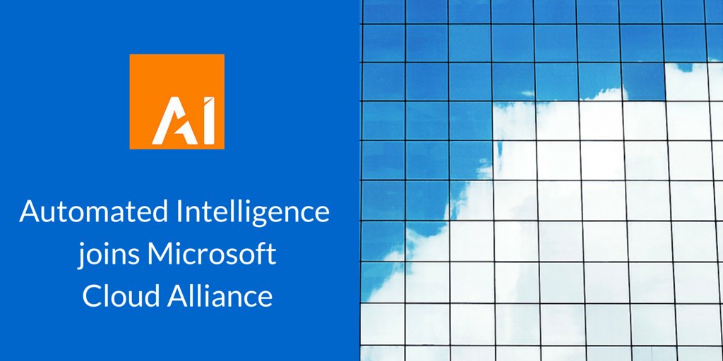 automatedintel's tweet photo. Thrilled to join @Microsoft Enterprise #CloudAlliance with 150+ Microsoft partners worldwide https://t.co/Ejez9jYXj7 https://t.co/y2HISblKzG
