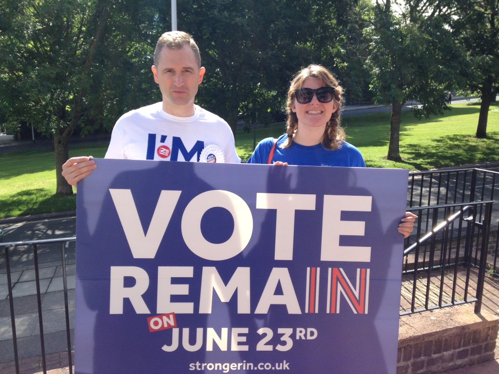 PlymStrongerIn's tweet photo. Ready for some door knocking with Christian Baker and @SarahVStaples #StrongerIn https://t.co/dbOsMdKVen