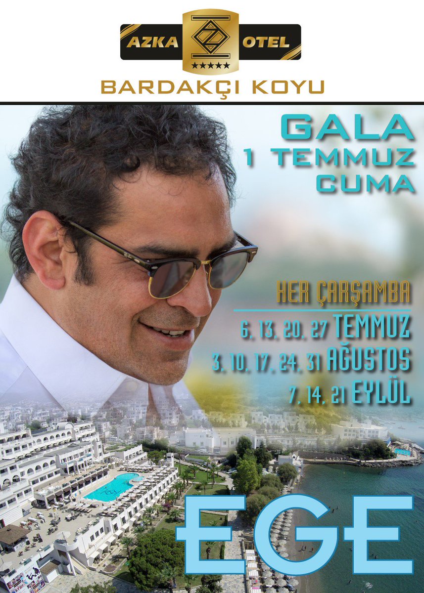 Ege, her çarşamba Azka Otel'de yaz akşamlarınızı renklendirecek. #ege #azkaotel #bodrum #bardakçı #müzik