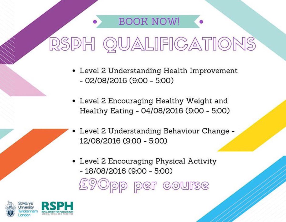 #RSPH #qualifications offered this summer- BOOK NOW! 👟🍉📖💪🏼 #health #publichealth #CPD