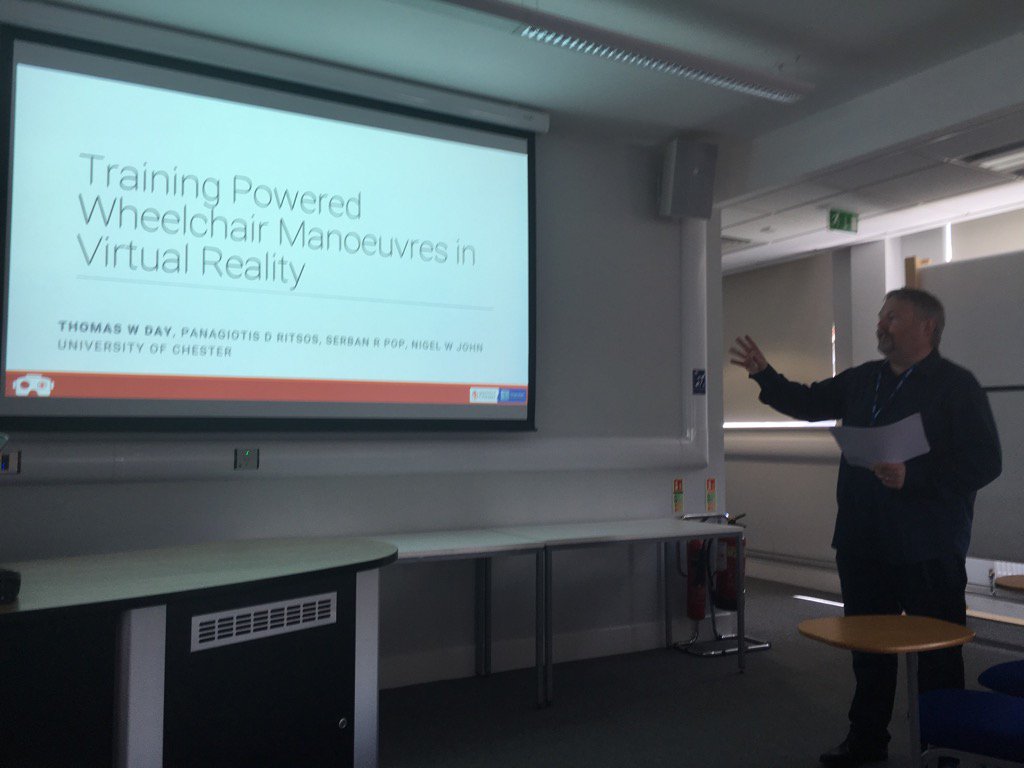 ritsos_p's tweet photo. Prof Nigel John @nigeljohn12 introducing the PGR Comp Science session @UoCSciEng @csischester #VR #AR #Infovis https://t.co/N8TB3hPka4