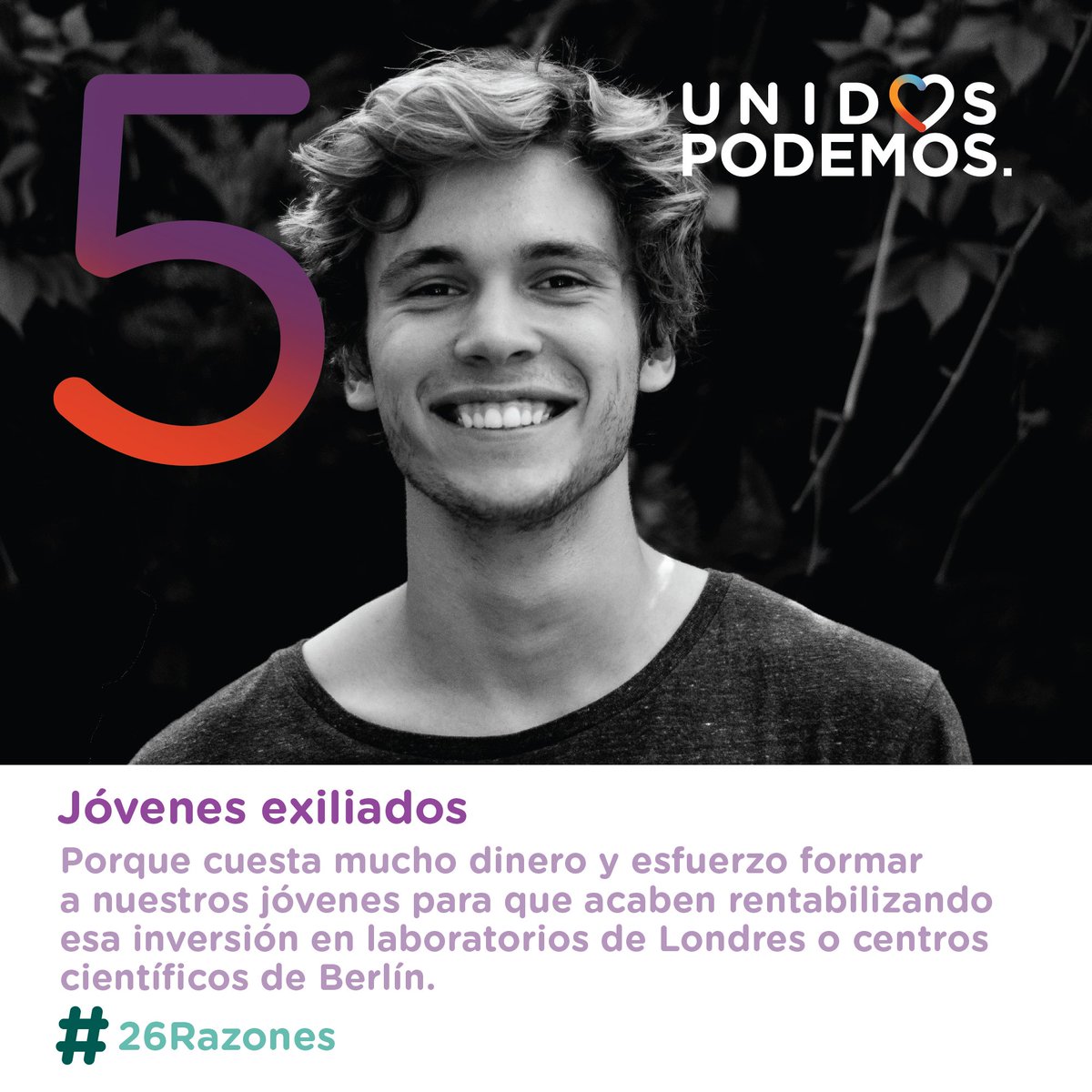 PodemosAlgarrob's tweet photo. Mas de 10 mil jóvenes han tenido que marcharse de Euskadi buscando un futuro mejor, les queremos en casa #26Razones 
https://t.co/vAUEwujwbd