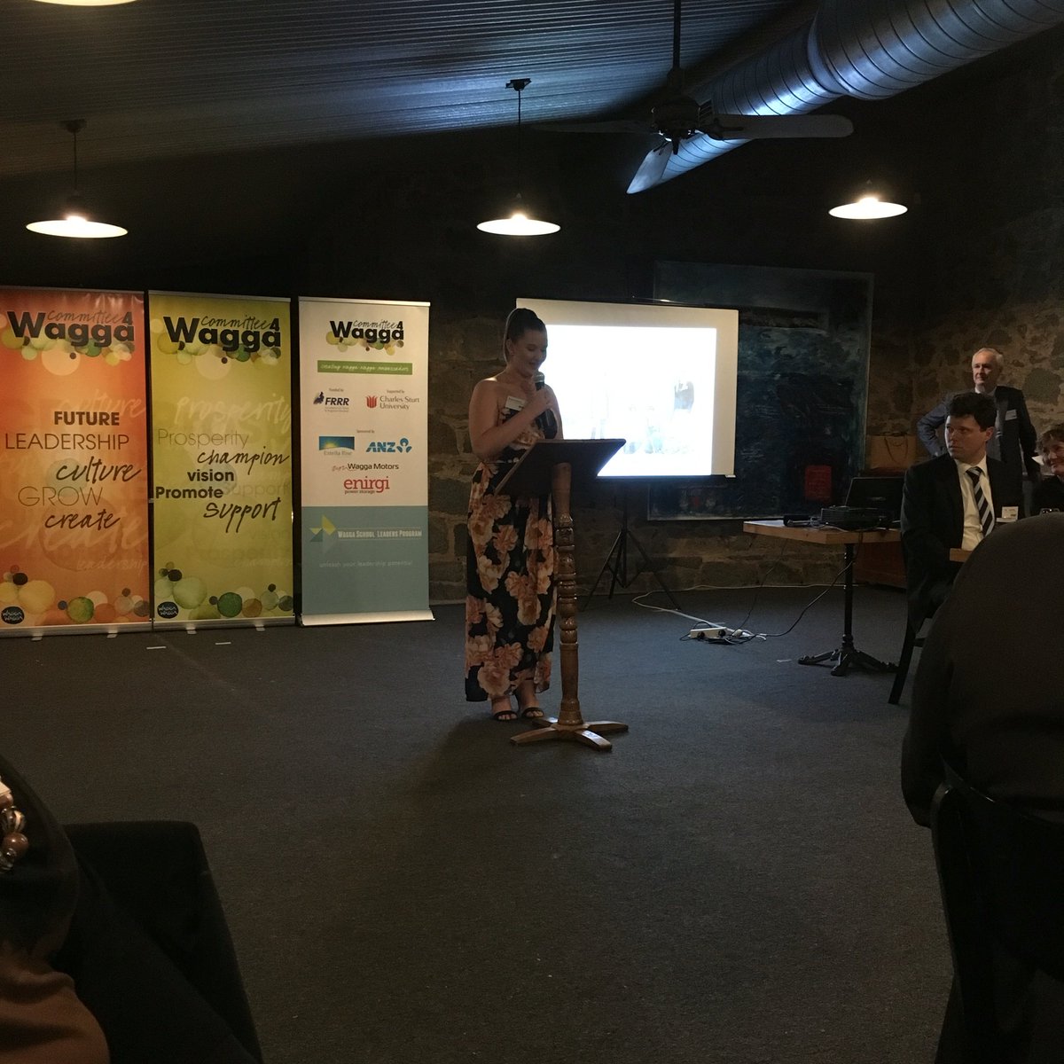 Student <a href="/MaterDeiWagga/">Mater Dei Wagga</a> Molly McMullen speaking about her experience <a href="/Committee4Wagga/">Committee 4 Wagga</a> School Leaders Graduation