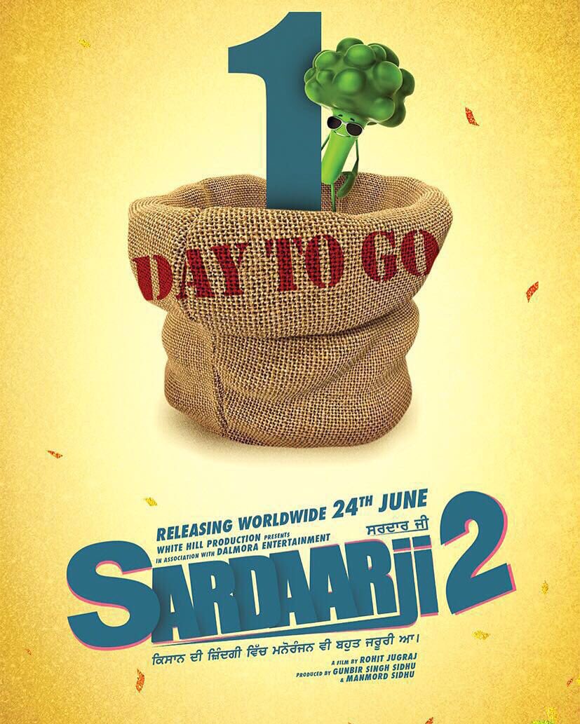diljitdosanjh's tweet photo. Hanji Just Aj Da Hee din aa😊 Tomorrow Apan Milna😁😀Am Very Excited😘😘 #Sardaarji2 #June24th Worldwide 😎 https://t.co/UYgWEY2wrj