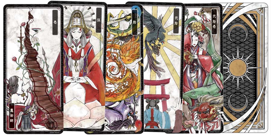O Xrhsths 魔術堂 Sto Twitter イラストレーターのヤマモトナオキ氏製作のタロットカードの取扱いを始めました 日本神話タロット は日本神話をモチーフにした大アルカナ２２枚のセット コーティングされた厚めの紙で手触りもよく 魅力的で実用性の高いカードに