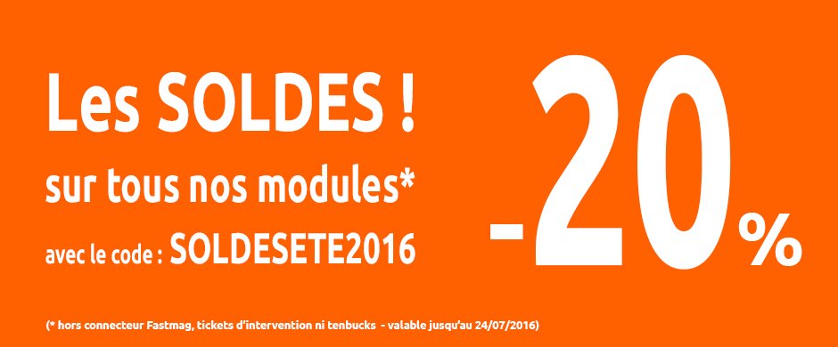 -20% sur tous nos modules grâce au bon de réduction SOLDESETE2016 jusqu'au 24/07/2016.
store.webincolor.fr