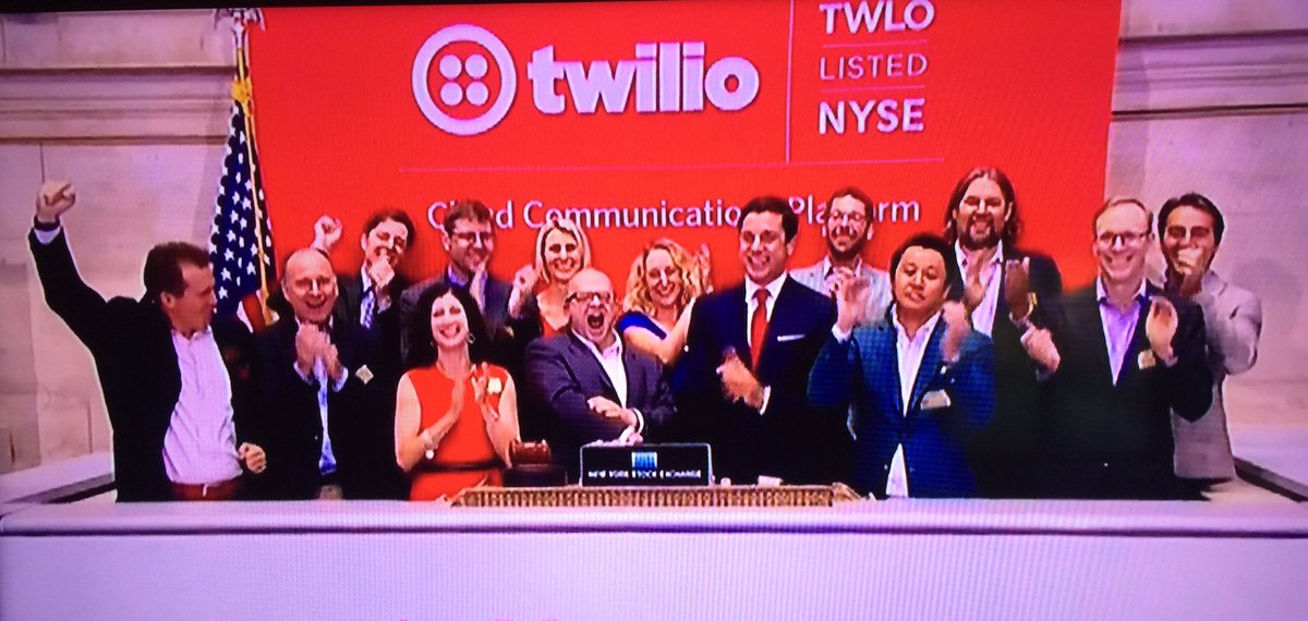BessemerVP's tweet photo. Congratulations to #BVPfunded @twilio. What a great way to start the day... <Say>Hello NYSE</Say> https://t.co/Y8bvl2OCSV