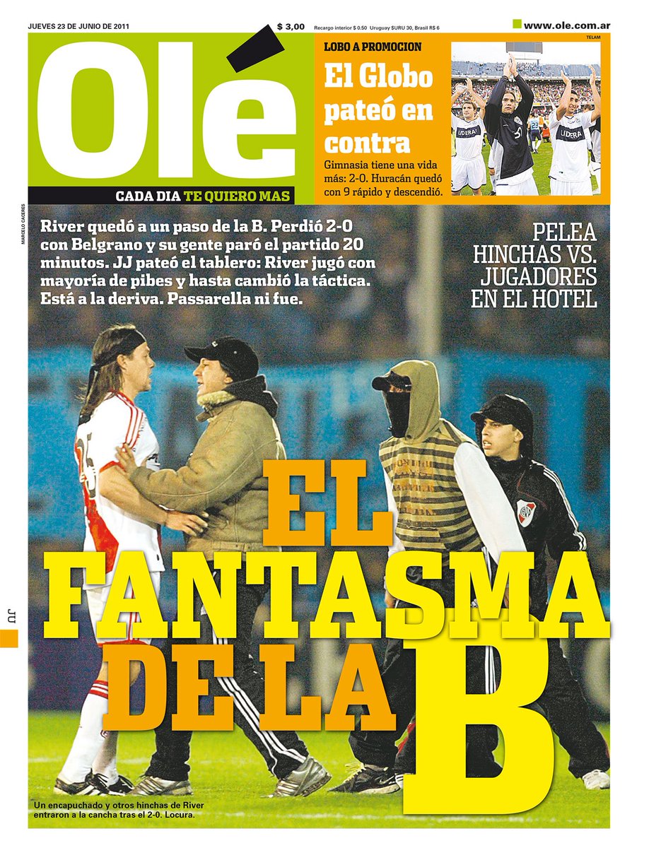 2011Descenso's tweet photo. Buenos días. Esta es la tapa de Olé: https://t.co/gZMueW6pqR