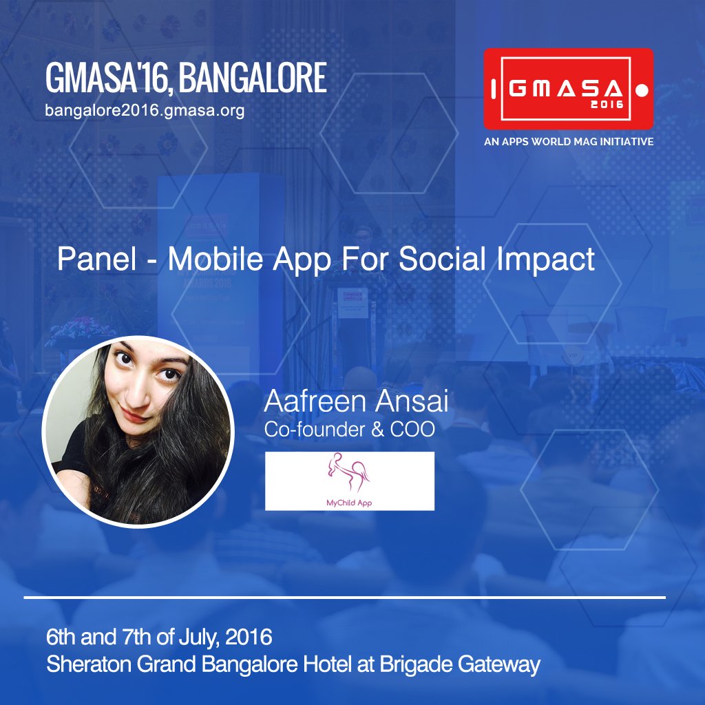 TheGMASA's tweet photo. Announcing the newest #GMASA speaker, Aafreen Ansari @aafreenansari, Co-founder and COO, My Child App @appchild https://t.co/ZjCTicVRZ4