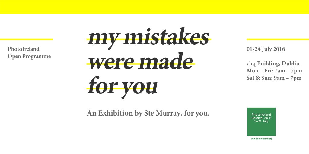 I'm excited about <a href="/PhotoIreland/">PhotoIreland.org</a> and for my Solo Show running from from July 1st - 24th in <a href="/chqdublin/">CHQ Dublin</a>