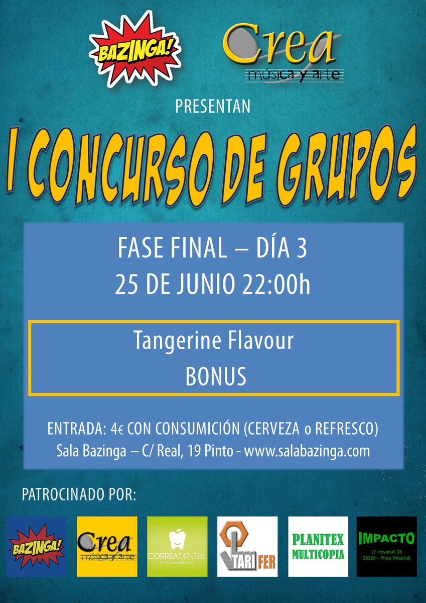 TangerineFlav's tweet photo. Este sábado estaremos en la Sala Bazinga de Pinto buscando el pase a la final. ¡TE NECESITAMOS! #DEVILsInMe https://t.co/K1oGq05Wy0