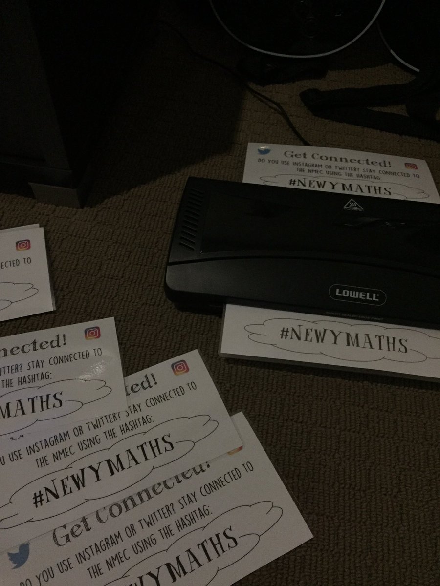 sandyjkinloch's tweet photo. Getting ready for tomorrow's conference! #NewyMaths #LAMINATED 😂 https://t.co/hhRSkMnOfW