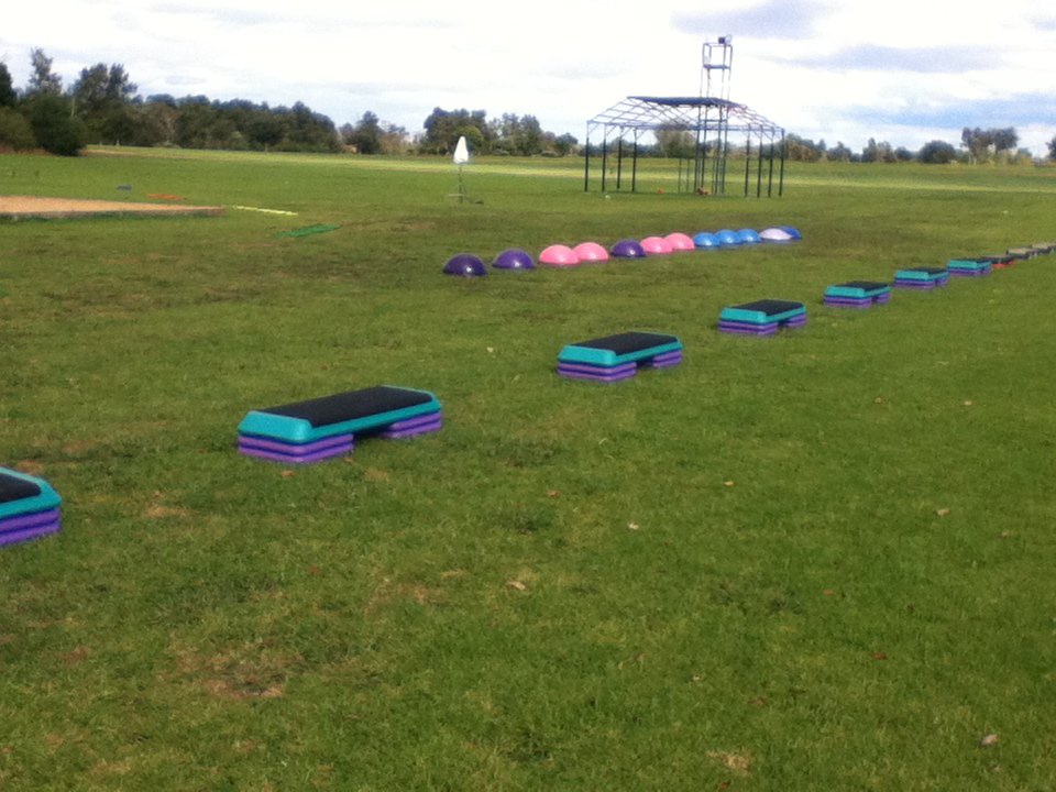 WindsorBootcamp's tweet photo. Cardio training in the Field #Windsor #bootcamp, using steps and bosu balls https://t.co/BHy4VBneKd